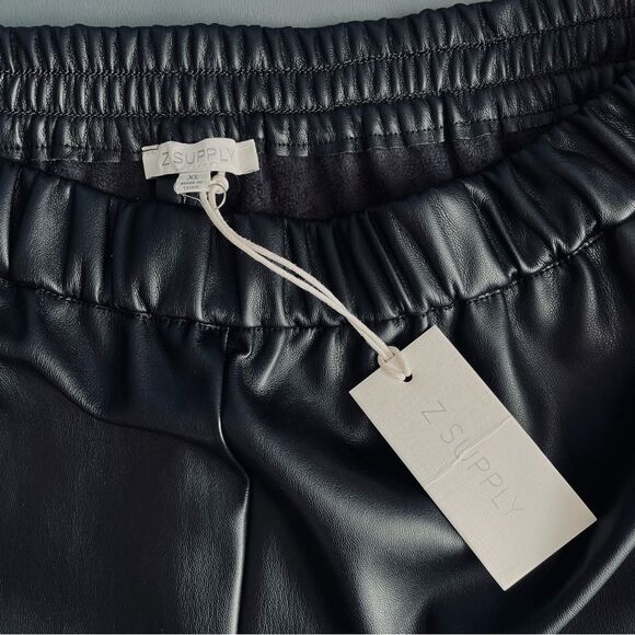 Z Supply Black Lenora Faux Leather Jogger Size XL - Picture 10 of 12